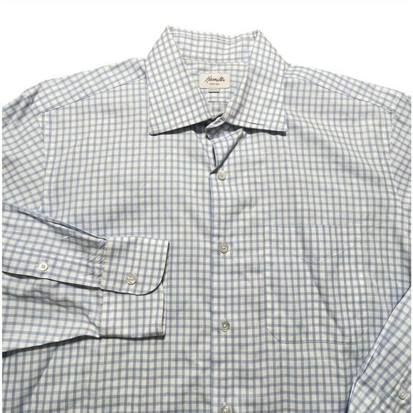 Hamilton Co. 1883 Modern LS Button Up Shirt Oct 15 Check Plaid Blue XL Men - Picture 1 of 7